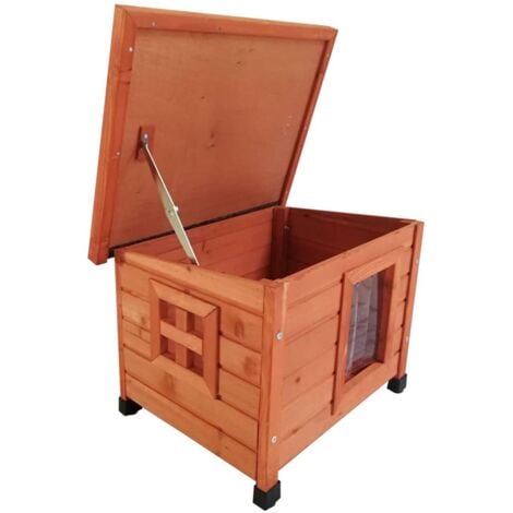 @Pet Outdoor Katzenhaus 57x45x43 cm Holz Braun @Pet
