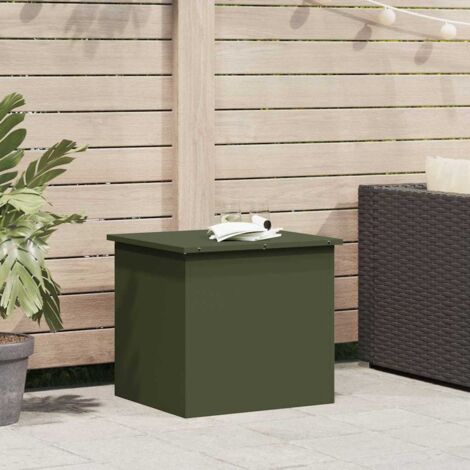 Gartenlagerkissenbox Stahl 55 x 50,5 x 50 cm Olive Grün vidaXL (1/5)