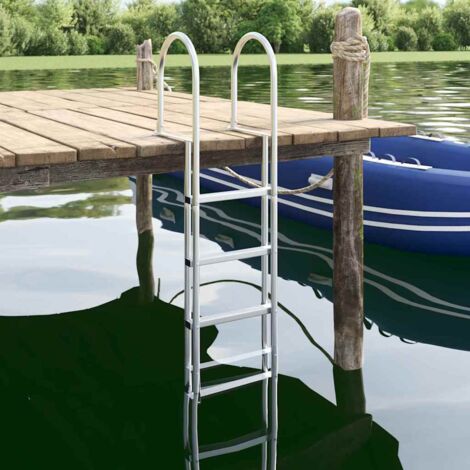 5-Stufen Dockleiter Silber 45 ×11,5 ×190 cm Aluminium vidaXL (1/5)