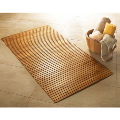 Badteppich Bambus 50 x 80 cm Braun Kleine Wolke