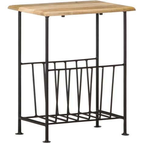 Zeitschriftenständer 40 x 30 x 50 cm Massivholz Mango und Stahl