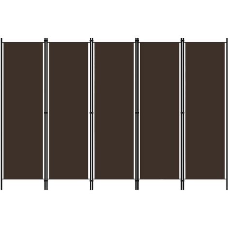 vidaXL 5-tlg. Raumteiler Braun 250x180 cm