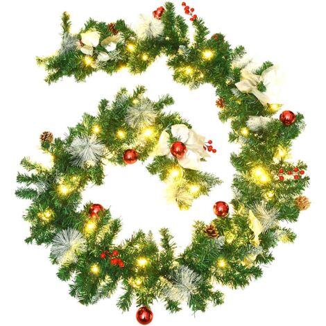 Weihnachtsgirlande mit LED-Lichtern Grün 2,7 m PVC vidaXL (1/5)