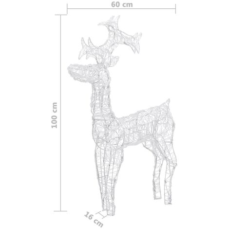 Weihnachtsdeko Rentier 90 LEDs 60x16x100 cm Acryl vidaXL