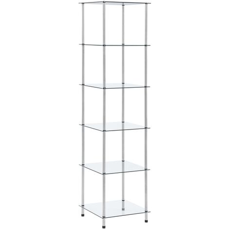 Regal mit 6 Ablagen Transparent 40x40x160 cm Hartglas vidaXL (1/5)