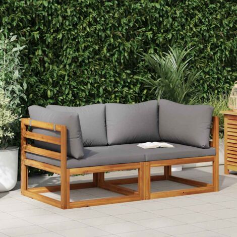 Modular-Ecksofas 2 Stk. mit Auflagen Dunkelgrau vidaXL