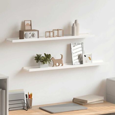 Bilderleisten 2 Stk. Weiß 80x9x3 cm MDF vidaXL