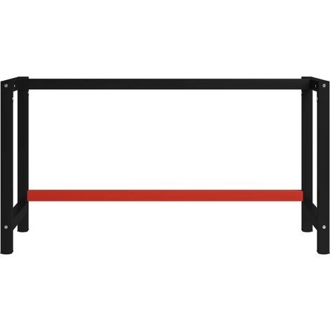 Werkbankgestell Metall 150x57x79 cm Schwarz und Rot vidaXL