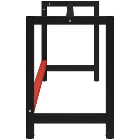 Werkbankgestell Metall 150x57x79 cm Schwarz und Rot vidaXL