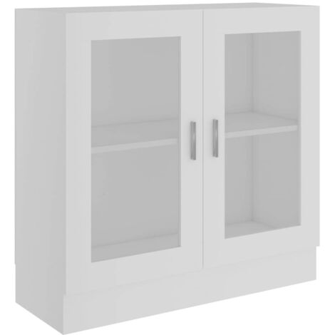 vidaXL Vitrinenschrank Weiß 82,5x30,5x80 cm Ingenieurholz