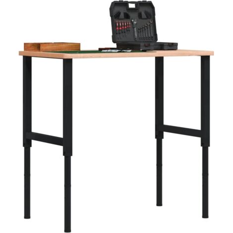 vidaXL Adjustable Work Bench Frames 2 pcs Metal 55x(69-95,5) cm Black
