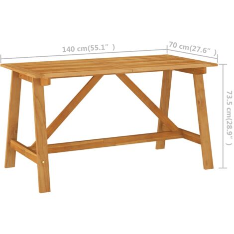 Garten-Esstisch 140x70x73,5 cm Akazie Massivholz vidaXL