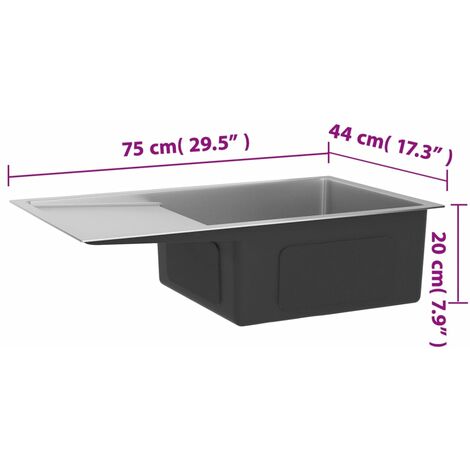 AYNEFY 101X 51x 23 cm Küchenspüle Einbauspüle reversibel Edelstahl Spülbecken Edelstahlspüle für Küchen und Waschraum