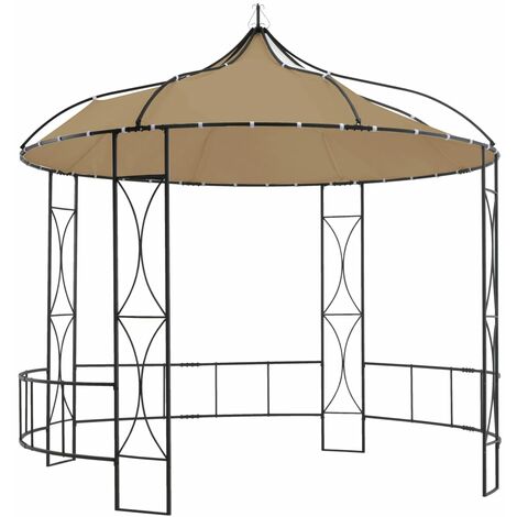 vidaXL Pavillon 300x290 cm Taupe Rund (1/5)