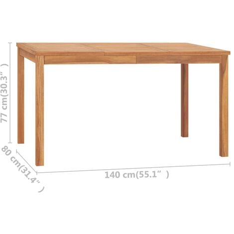 Garten-Esstisch 140x80x77 cm Massivholz Teak vidaXL