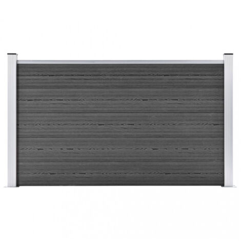 vidaXL Fence Panel WPC 180x105 cm Black