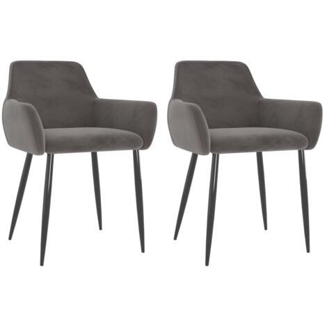 Esszimmerstühle 2 Stk. Dunkelgrau Samt vidaXL (1/5)