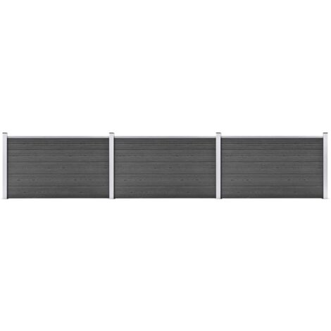 Zaunelement Set WPC 526x105 cm Schwarz vidaXL