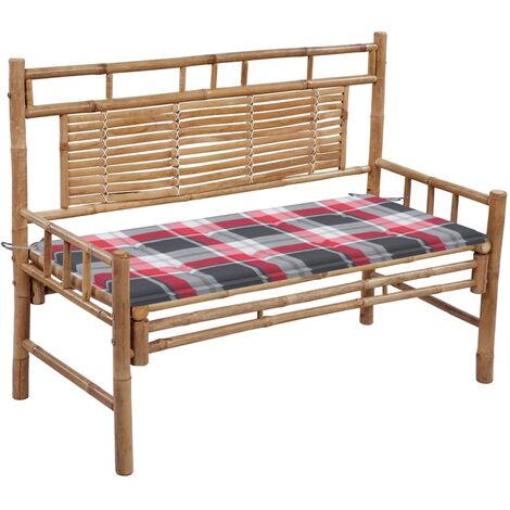Gartenbank mit Auflage 120 cm Bambus vidaXL