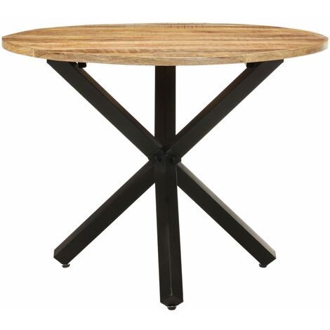 Esstisch Rund 100x100x75 cm Raues Mangoholz vidaXL