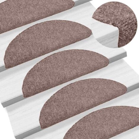 Stufenmatten Selbstklebend 5 Stk. 56x17x3 cm Hellbraun Halbrund vidaXL
