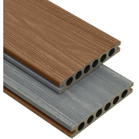 WPC Terrassendielen mit Zubehör Braun und Grau 15 m² 4 m vidaXL