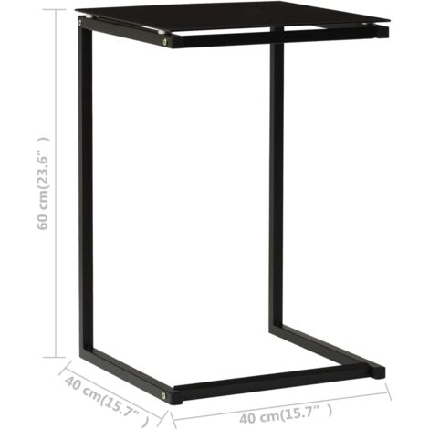 Beistelltisch Schwarz 40x40x60 cm Hartglas vidaXL