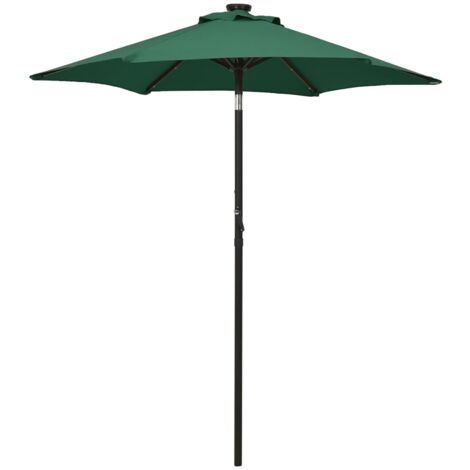Sonnenschirm mit LED-Beleuchtung Grün 200x211 cm Alu vidaXL