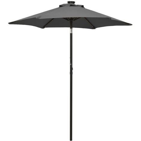 Sonnenschirm mit LED-Beleuchtung Anthrazit 200x211 cm Alu vidaXL