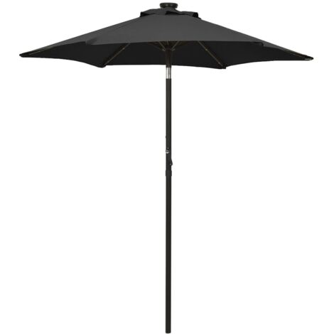 Sonnenschirm mit LED-Beleuchtung Schwarz 200x211 cm Alu vidaXL