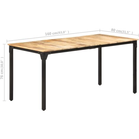 Esstisch 160x80x76 cm Raues Mangoholz vidaXL