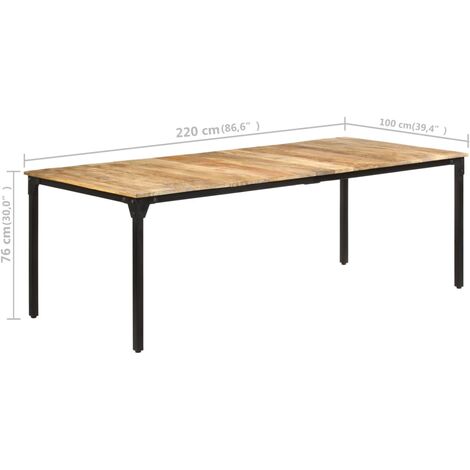 Esstisch 220x100x76 cm Raues Mangoholz vidaXL