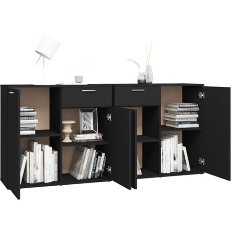 Sideboard Schwarz 160x36x75 cm Holzwerkstoff vidaXL