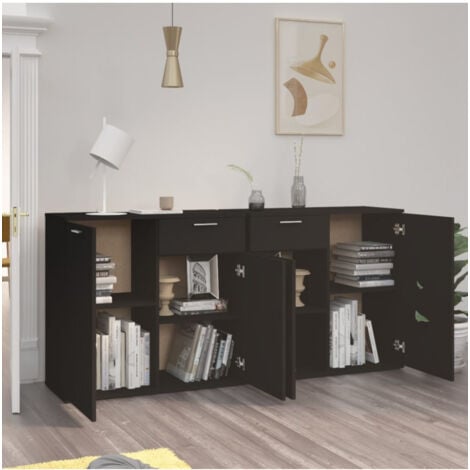 Sideboard Schwarz 160x36x75 cm Holzwerkstoff vidaXL