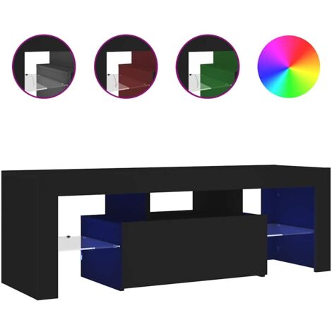 vidaXL TV Cabinet with LED Lights Black 120x35x40 cm