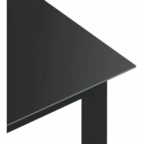 Gartentisch Schwarz 150x90x74 cm Aluminium und Glas vidaXL
