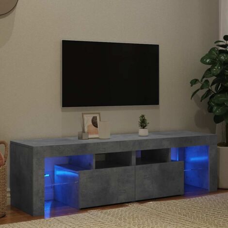 TV-Schrank mit LED-Beleuchtung Betongrau 140x36,5x40 cm vidaXL
