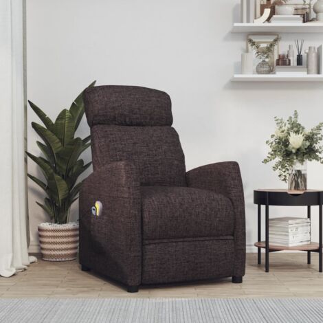 Massagesessel Elektrisch Dunkelbraun Stoff vidaXL (1/5)