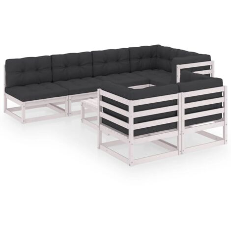 8-tlg. Garten-Lounge-Set mit Kissen Massivholz Kiefer vidaXL (1/5)