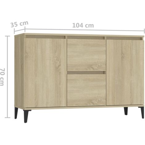 Sideboard Sonoma-Eiche 104x35x70 cm Holzwerkstoff vidaXL