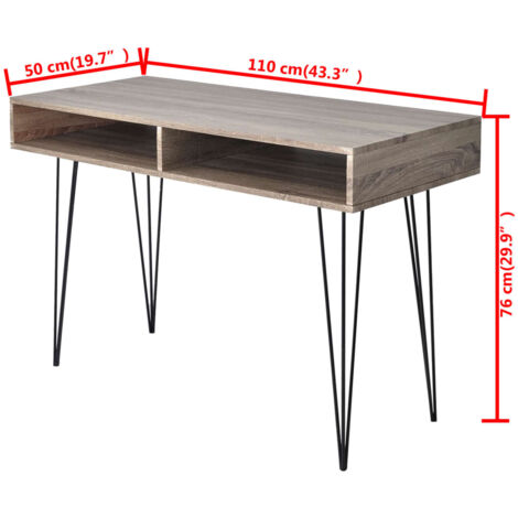 Schreibtisch mit 2 Fächern Grau vidaXL