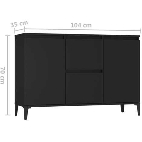 Sideboard Schwarz 104x35x70 cm Holzwerkstoff vidaXL