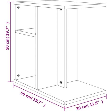 Beistelltisch Betongrau 50x30x50 cm Holzwerkstoff vidaXL