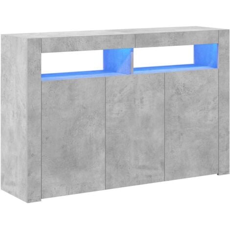 Sideboard mit LED-Leuchten Betongrau 115,5x30x75 cm vidaXL