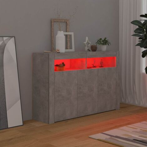 Sideboard mit LED-Leuchten Betongrau 115,5x30x75 cm vidaXL