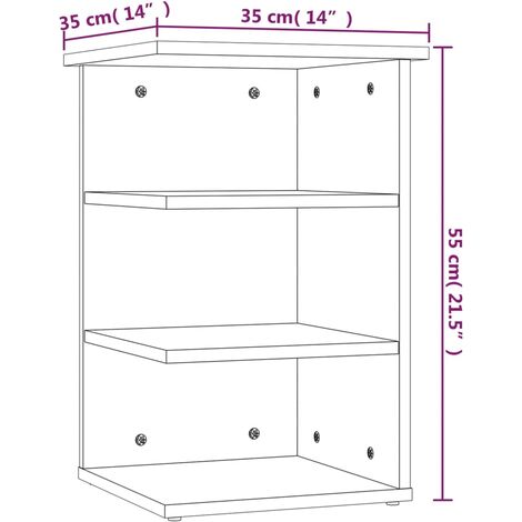 Beistellregal Schwarz 35x35x55 cm Holzwerkstoff vidaXL