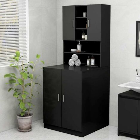 Waschmaschinenschrank Schwarz 70,5x25,5x90 cm vidaXL