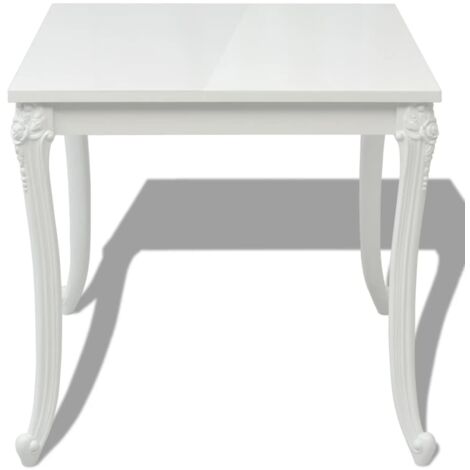 Esstisch 80x80x76 cm Hochglanz-Weiß vidaXL