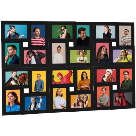 Collage Bilderrahmen für 24x(10x15 cm) Fotos Schwarz MDF vidaXL