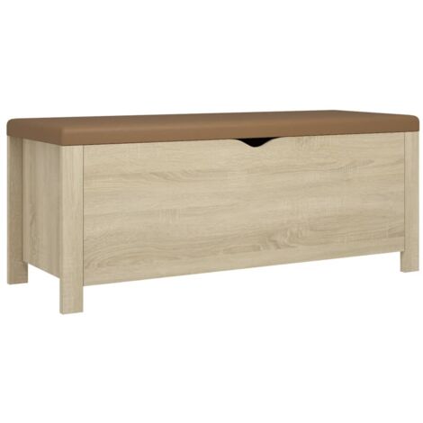 Sitzbank mit Stauraum und Kissen Sonoma-Eiche 105x40x45 cm vidaXL